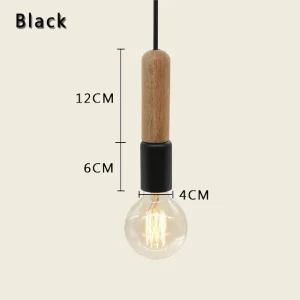 Nordisk pendellampa i trä med LED, E27 och modern design