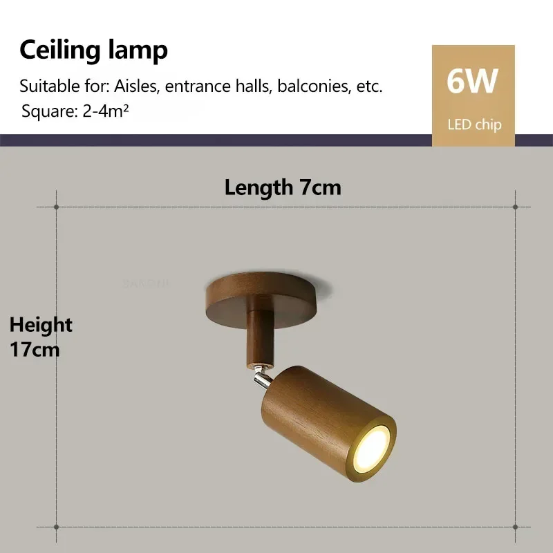Nordisk taklampa i trä med vridbara spotlights för vardagsrum 9 Nordisk taklampa i trä med vridbara spotlights för vardagsrum - Bild 9
