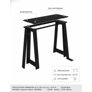 Modern konsolbord 91,5 cm i svart för hall, vardagsrum och sovrum