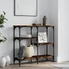 Smoked Oak konsolbord 80x29x75 cm i konstruerat trä med metallram