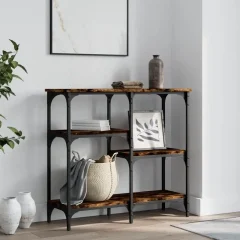 Smoked Oak konsolbord 80x29x75 cm i konstruerat trä med metallram