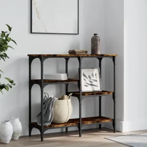 Smoked Oak konsolbord 80x29x75 cm i konstruerat trä med metallram
