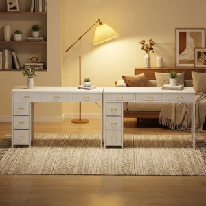 Skrivbord med förvaring, 6 lådor, 120×50 cm för hemmakontor
