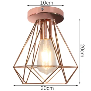 Vintage taklampa i järn med E27 och roséguldfinish för hall och entré 35 Vintage taklampa i järn med E27 och roséguldfinish för hall och entré