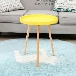 Runt minimalistiskt soffbord 40 cm i svart, vitt eller gult