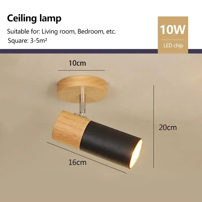 Nordisk taklampa i trä med vridbara spotlights för vardagsrum 7 Nordisk taklampa i trä med vridbara spotlights för vardagsrum - Bild 7
