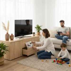 Alternative view of TV-bänk Sonoma ek 80x34x30 cm i konstruerat trä