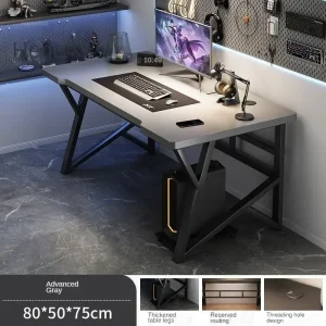 Modernt gaming- och skrivbord med stolset för hem, studie och kontor