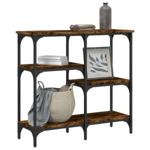 Smoked Oak konsolbord 80x29x75 cm i konstruerat trä med metallram