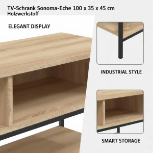 TV-bänk Sonoma ek 100x35x45 cm i konstruerat trä