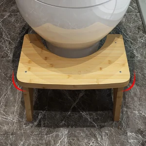 Bambustol för toalett, halkfri och utan installation