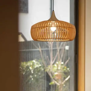 Japansk Wabi Sabi takpendel i trä och bambu för sovrum och matplats