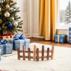Julgransstaket för husdjur i trä och järn, avtagbart 32 cm