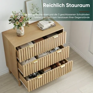 Mid century-byrå med 3 lådor – multifunktionell organizer i trä