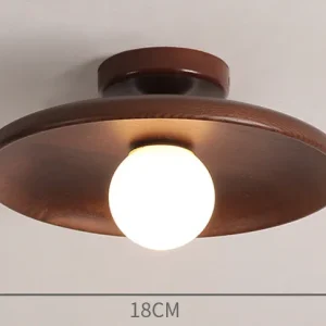 Modern trä taklampa i logg- eller valnötsfärg med G9-fäste