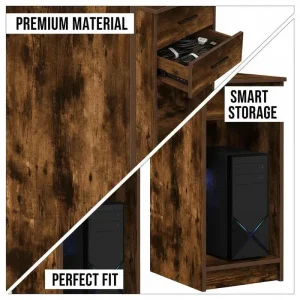 Computer cabinet med låda för PC-torn och kabelförvaring