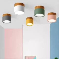 LED takspotlight 5W–15W, nordisk ytmonterad taklampa med dimmer