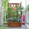 Upphöjd odlingslåda i trä med spaljé för örter och blommor