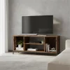TV-bänk i rökt ek 102 x 35 x 45 cm i konstruerat trä