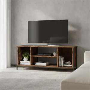 TV-bänk i rökt ek 102 x 35 x 45 cm i konstruerat trä