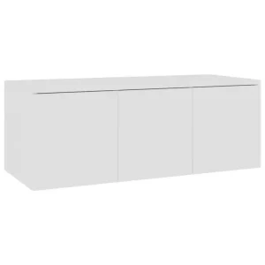 Vitt TV-bord i konstruerat trä 80x34x30 cm med 3 lådor