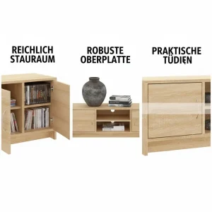 Tv-bänk i Sonoma ek 102x30x37,5 cm, modern förvaringsmöbel