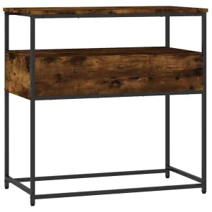 Smal konsolbord i rökt ek 75x40x75 cm med metallram
