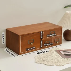 Retro förvaringsskåp i trä för skrivbordet, två eller fyra lådor