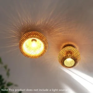 Alternative view of Bambu taklampa med E27, varmvit, 20–30 cm för inomhusbruk