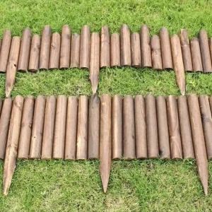 Kolbehandlat trädgårdsstaket i trä för och utegård, 120 cm