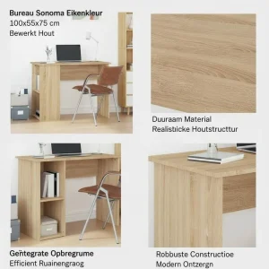 Skrivbord för hem och kontor i plywood med praktisk förvaring