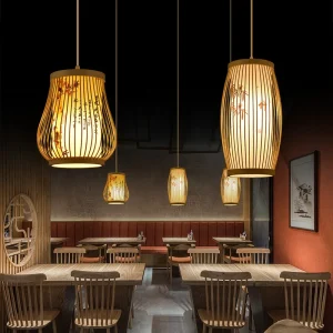 Bambu taklampa i kinesisk stil, handflätad pendellampa E27 12 Bambu taklampa i kinesisk stil, handflätad pendellampa E27
