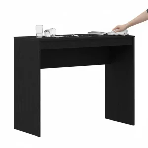 Skrivebord i svart ek 90x40x72 cm för hemmakontor och små utrymmen
