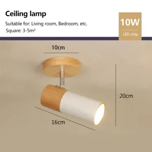Nordisk taklampa i trä med vridbara spotlights för vardagsrum 26 Nordisk taklampa i trä med vridbara spotlights för vardagsrum