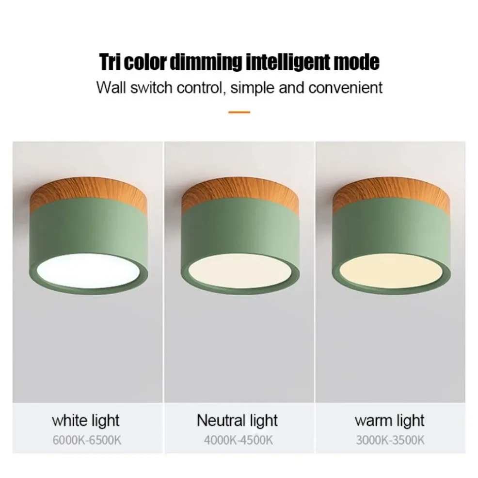 LED takspotlight 5W–15W, nordisk ytmonterad taklampa med dimmer 5 LED takspotlight 5W–15W, nordisk ytmonterad taklampa med dimmer - Bild 5