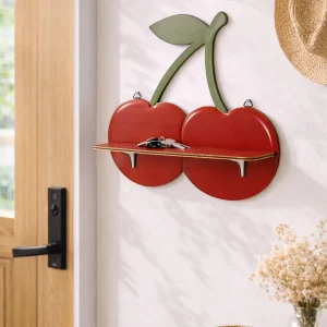 Cherry-formad vägghylla i trä – kreativ bohoförvaring för hemmet 8 Cherry-formad vägghylla i trä – kreativ bohoförvaring för hemmet