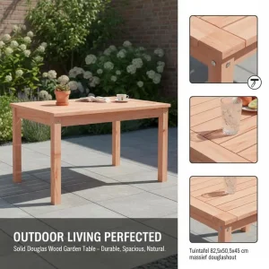 Trädgårdsbord i massivt douglasträ 82,5 x 50,5 x 45 cm