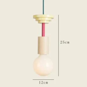 Nordisk pendellampa i trä med LED, E27 och modern design