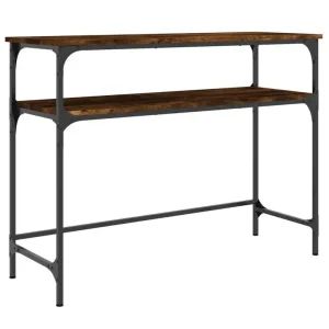 Alternative view of Minimalistiskt konsolbord med träskiva, metallram och platsbesparande design