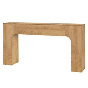 Slim modern farmhouse konsolbord i trälook för hall och soffan