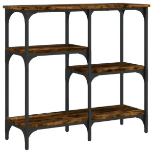 Alternative view of Smoked Oak konsolbord 80x29x75 cm i konstruerat trä med metallram