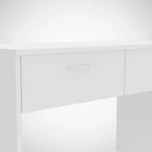 Vit skrivbord 80x40x75 cm i träbaserat material med låda