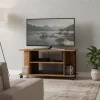 TV-bänk på hjul i gammal ek, 80 x 40 x 45 cm