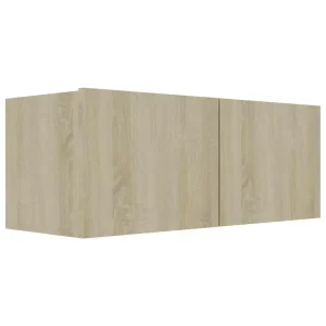 Väggmonterad TV-bänk i Sonoma ek 80x30x30 cm