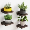 4-pack små flytande vägghyllor i trä, mini displayhyllor 15 4-pack små flytande vägghyllor i trä, mini displayhyllor