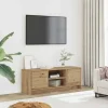 Handgjord TV-bänk i ek, 102 x 30 x 37,5 cm, modern förvaring
