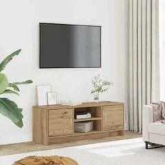 Handgjord TV-bänk i ek, 102 x 30 x 37,5 cm, modern förvaring