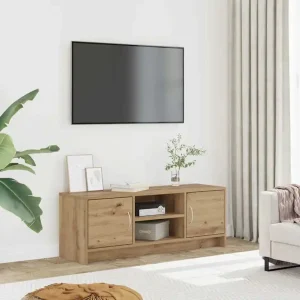 Handgjord TV-bänk i ek, 102 x 30 x 37,5 cm, modern förvaring
