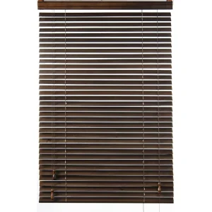 Alternative view of Anpassningsbar träpersienn för franska fönster med skena och slats