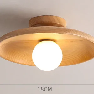 Modern trä taklampa i logg- eller valnötsfärg med G9-fäste